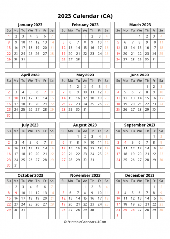 printable canada calendar 2023 with holidays (portrait)