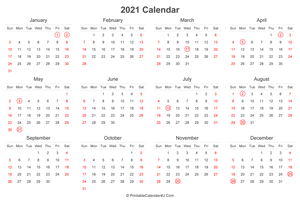 2021 calendar with uk bank holidays highlighted landscape layout