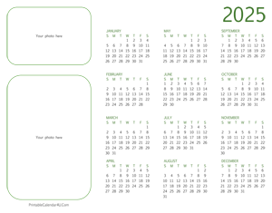 2025 photo calendar landscape layout