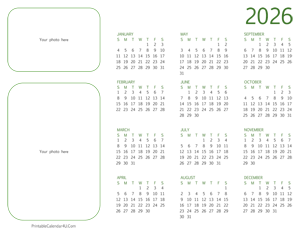 2026 photo calendar landscape layout