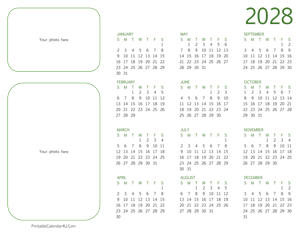 2028 photo calendar landscape layout