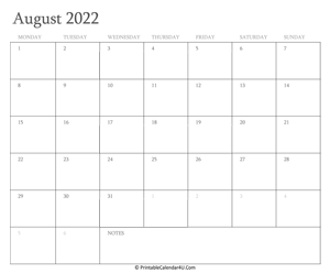 august 2022 calendar printable with holidays