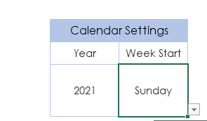 complete calendar settings