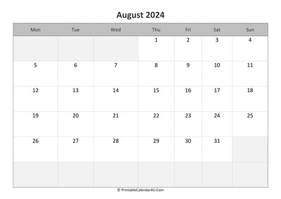 editable calendar august 2024
