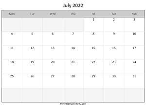 editable calendar july 2022