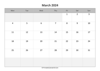 editable calendar march 2024