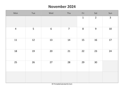 editable calendar november 2024