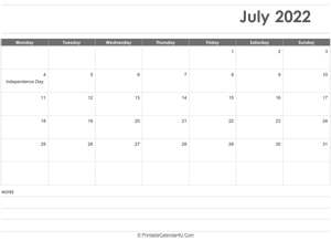 editable july 2022 calendar