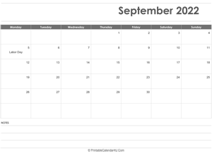 editable september 2022 calendar