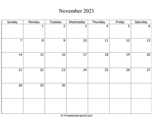 fillable 2021 calendar november