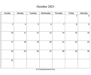 fillable 2021 calendar october