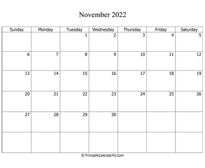fillable 2022 calendar november