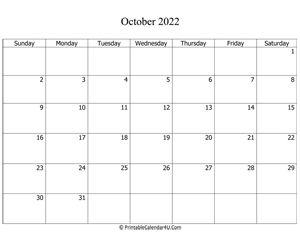 fillable 2022 calendar october