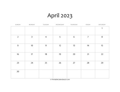 fillable 2023 calendar april