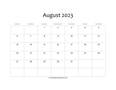 fillable 2023 calendar august