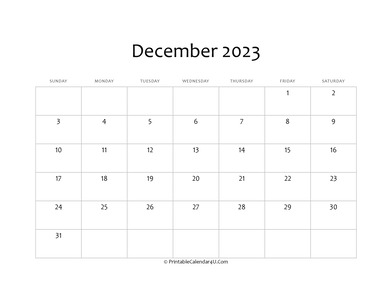 fillable 2023 calendar december