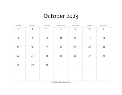 fillable 2023 calendar october