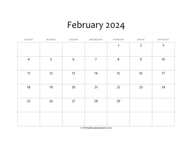 fillable 2024 calendar february
