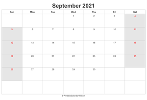 september 2021 calendar with uk bank holidays highlighted landscape layout