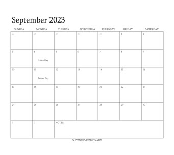 september 2023 calendar printable with holidays