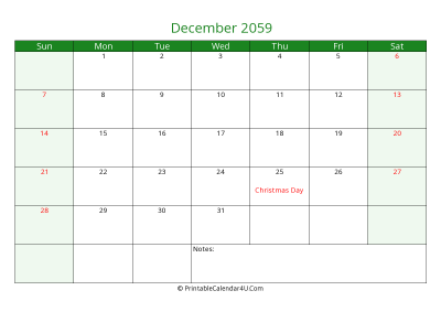 editable calendar december 2059 with us holidays