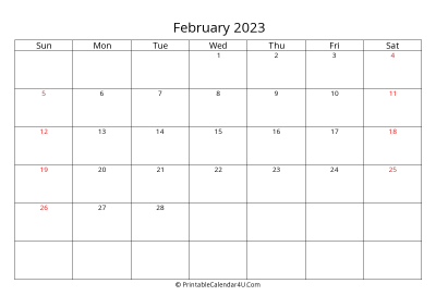 february 2023 calendar printable with uk bank holidays