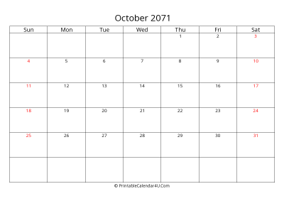 october 2071 calendar printable with uk bank holidays