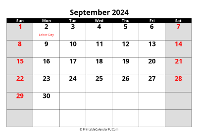 september 2024 editable calendar with large font size