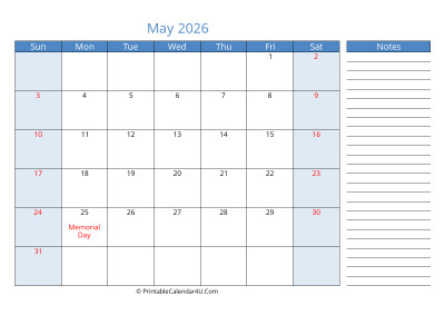 compact may 2026 calendar, week starts on sunday