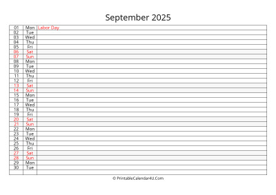 editable 2025 calendar for september, week starts on monday